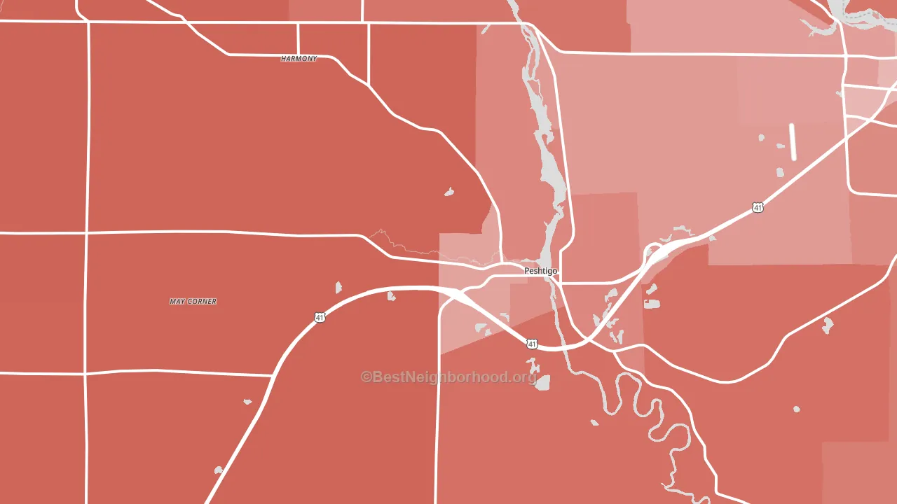 54157, WI block-group political-lean map