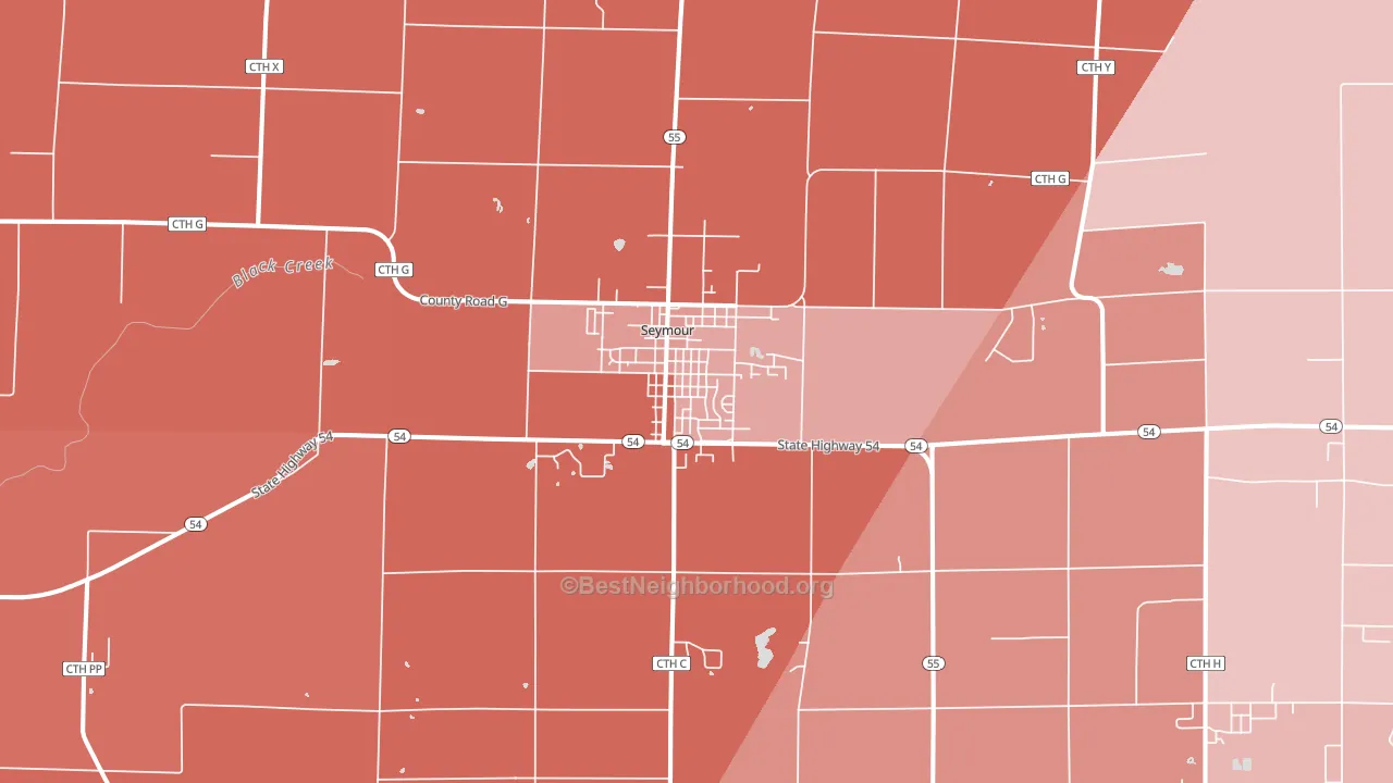54165, WI block-group political-lean map