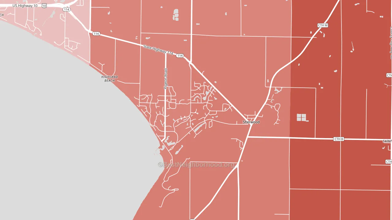 54169, WI block-group political-lean map