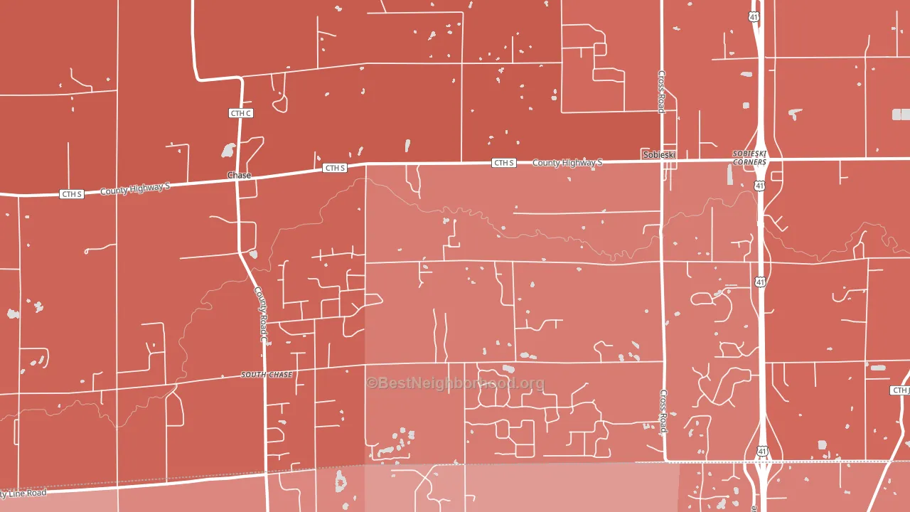 54171, WI block-group political-lean map
