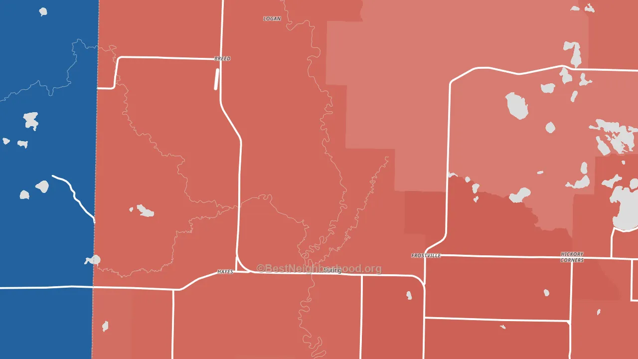 54174, WI block-group political-lean map
