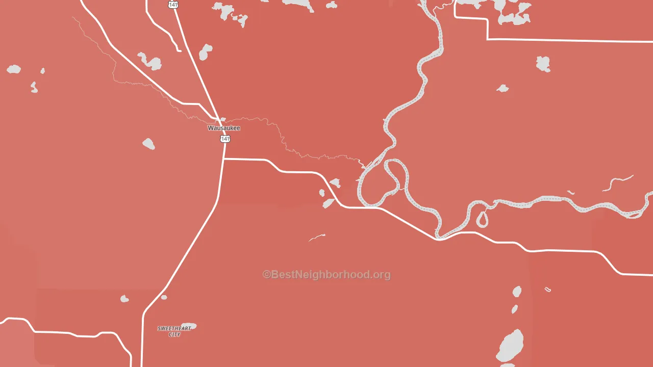 54177, WI block-group political-lean map