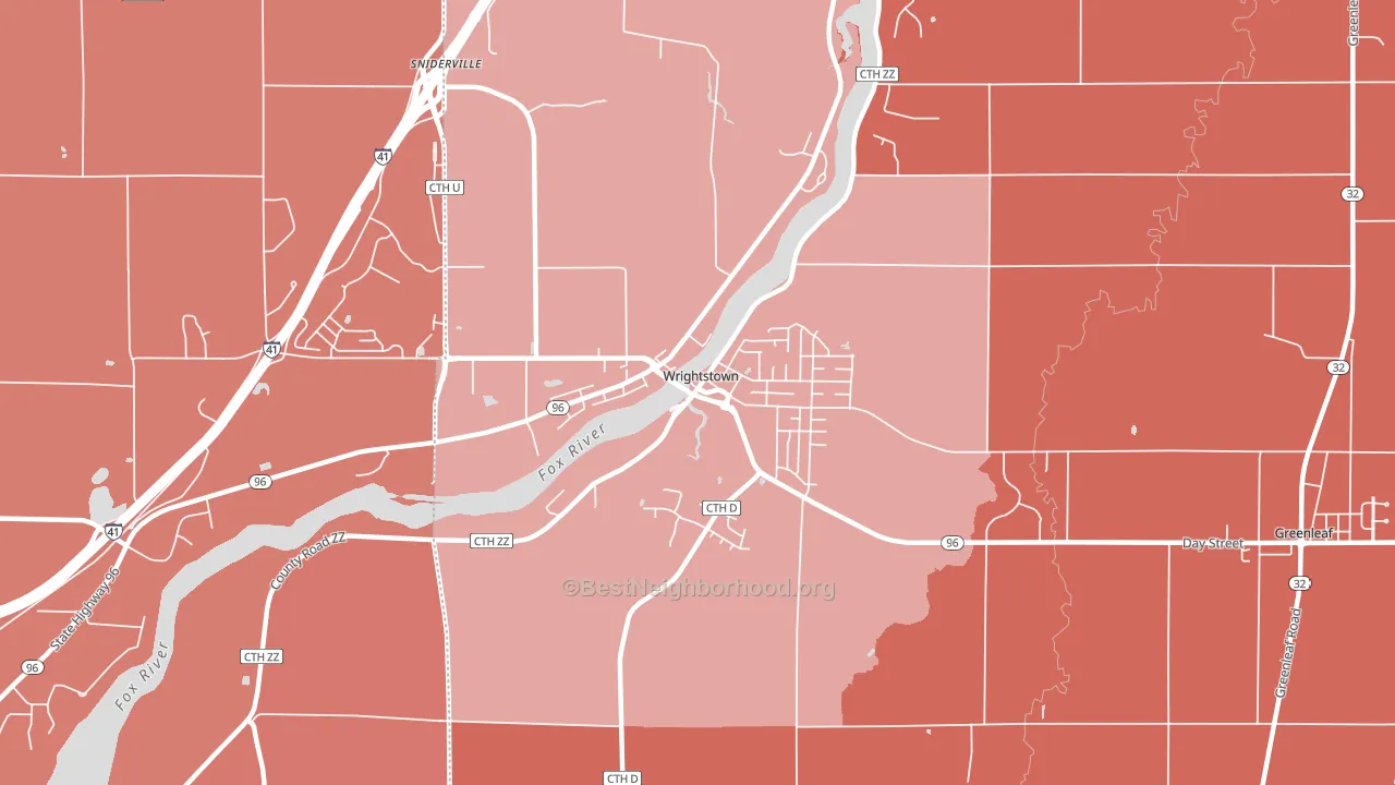 54180, WI block-group political-lean map