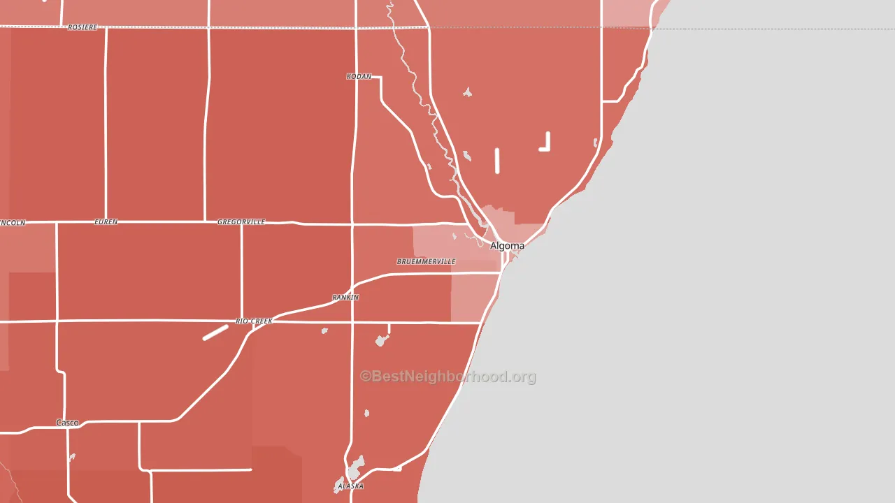 54201, WI block-group political-lean map