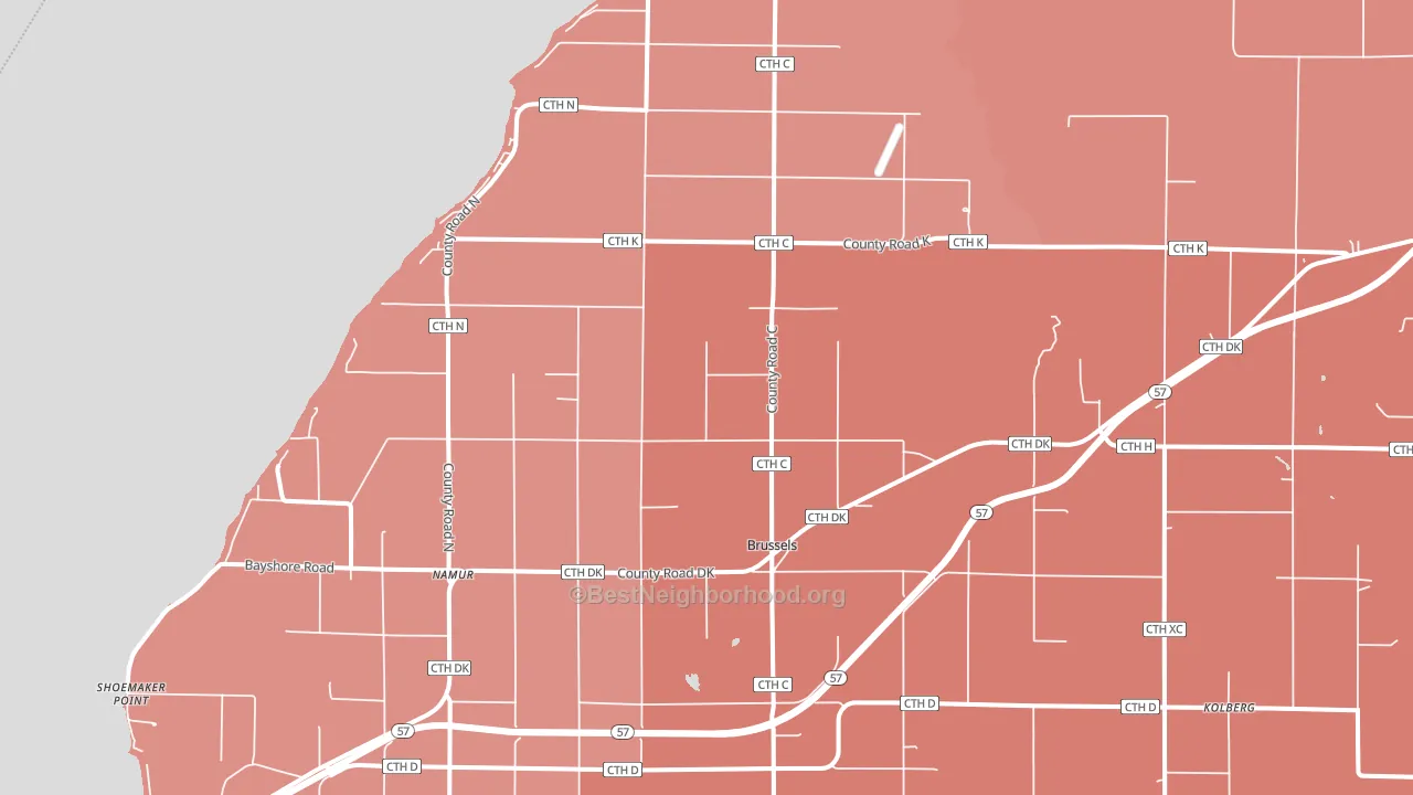 54204, WI block-group political-lean map