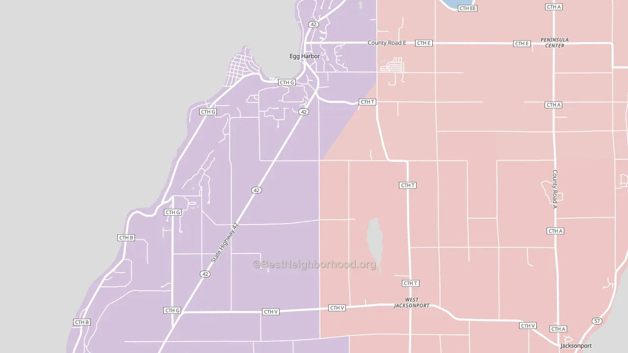 54209, WI block-group political-lean map