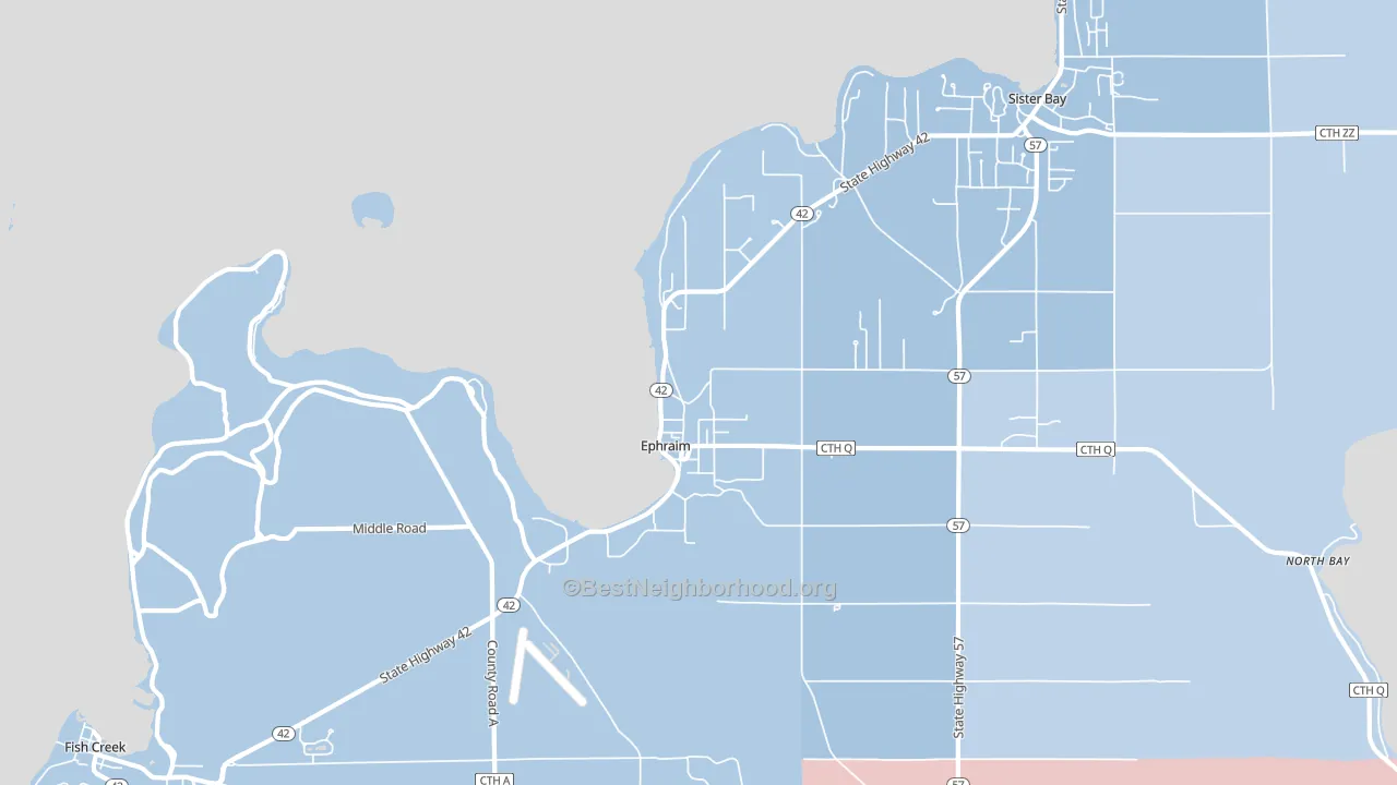 54211, WI block-group political-lean map
