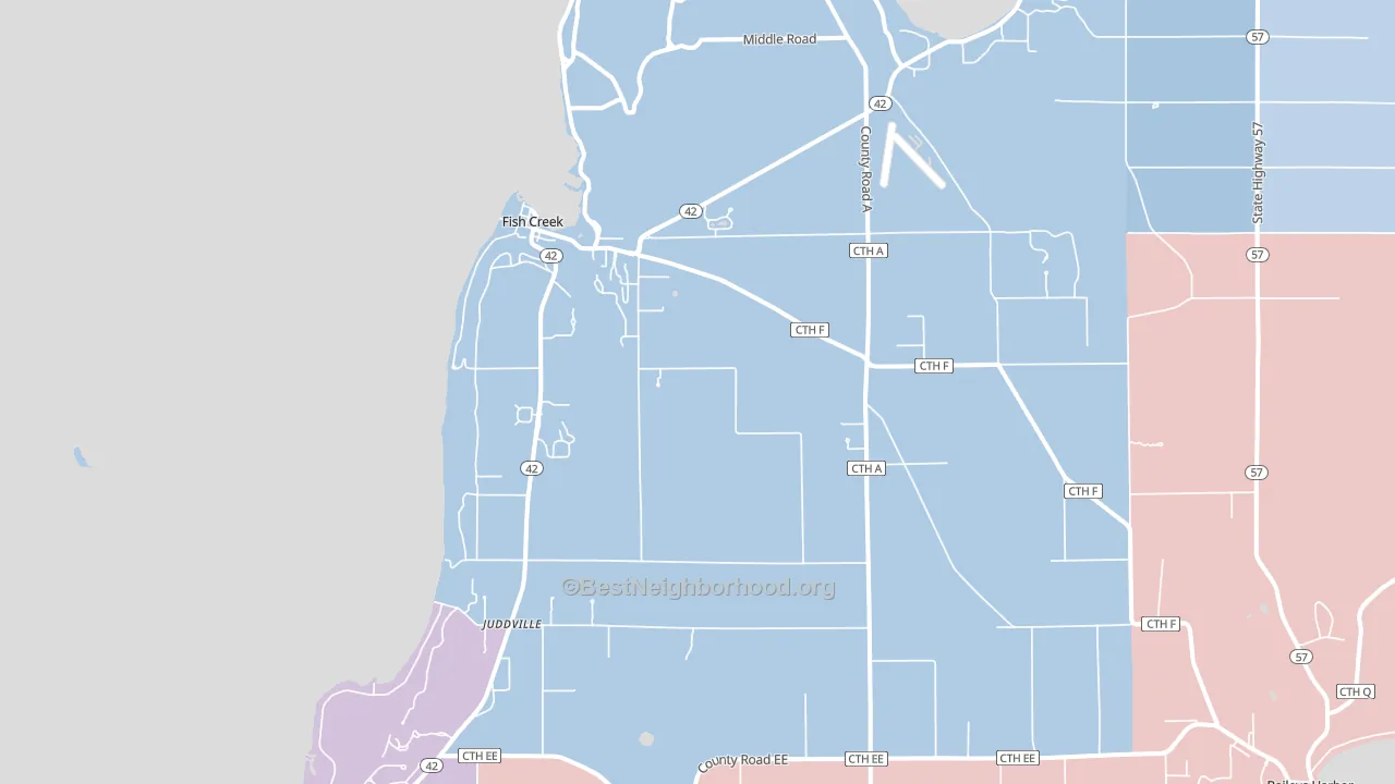 54212, WI block-group political-lean map