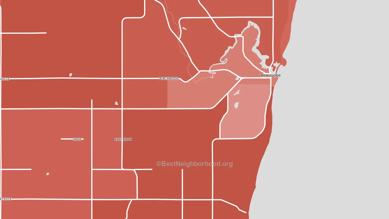54216, WI block-group political-lean map
