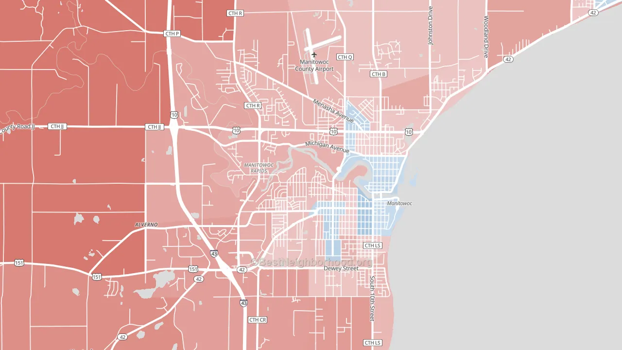 54220, WI block-group political-lean map