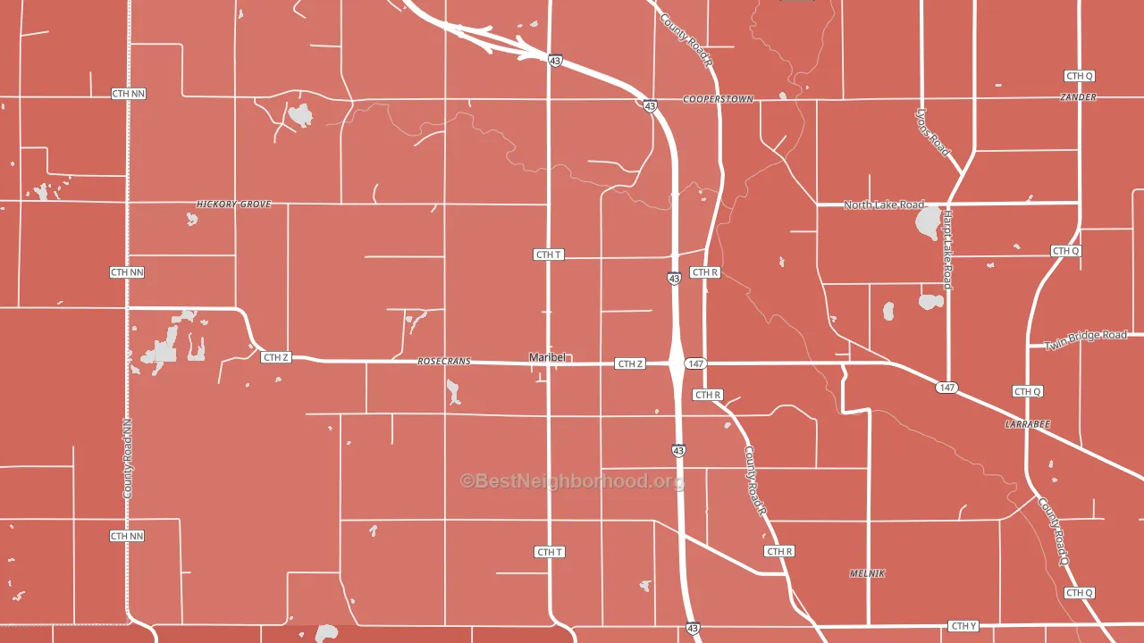 54227, WI block-group political-lean map