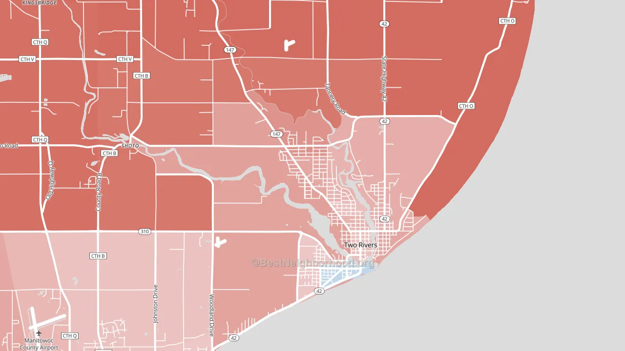 54241, WI block-group political-lean map