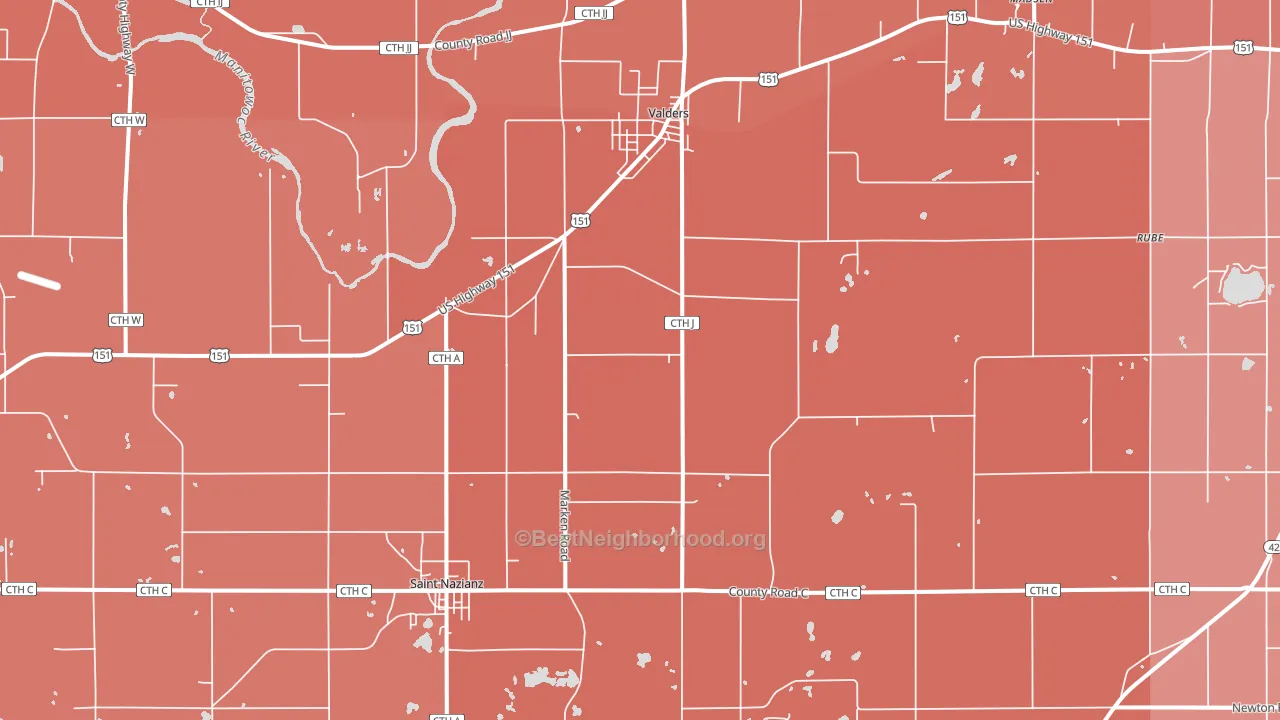 54245, WI block-group political-lean map