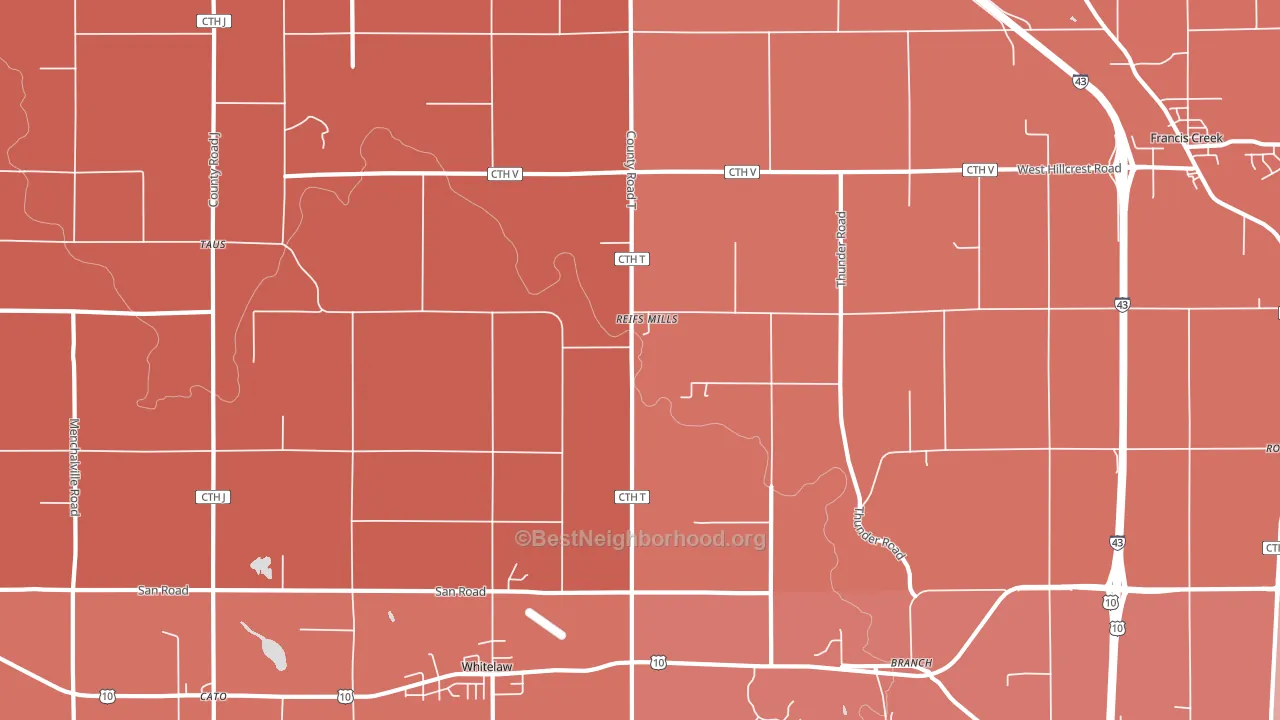 54247, WI block-group political-lean map