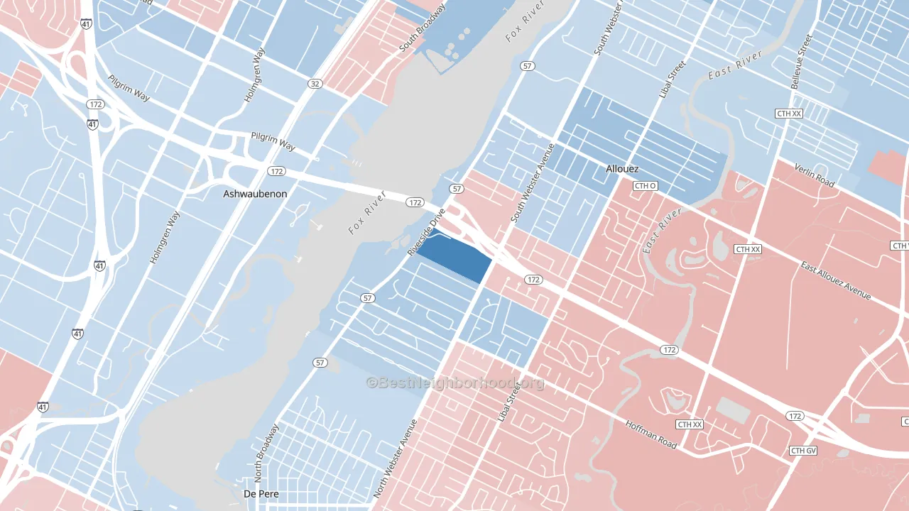 54307, WI block-group political-lean map