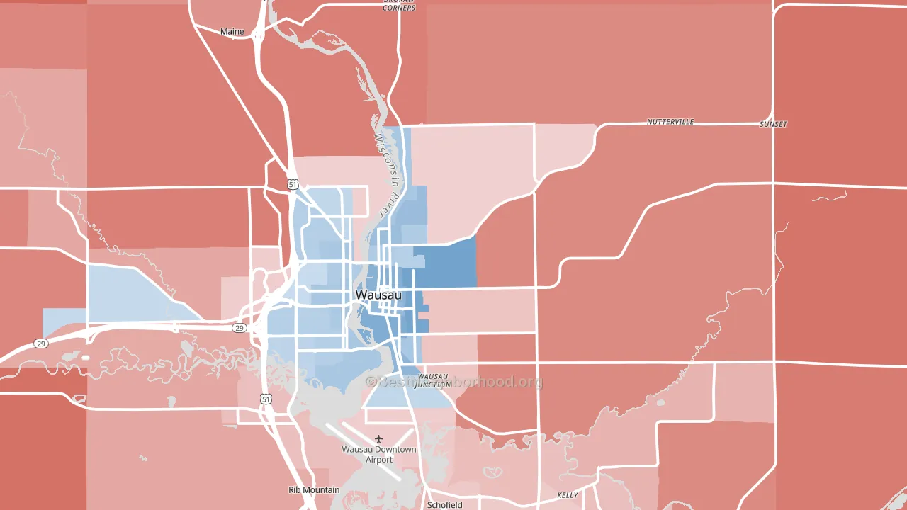 54403, WI block-group political-lean map