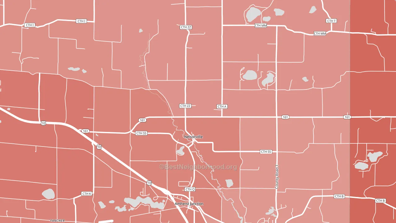 54407, WI block-group political-lean map