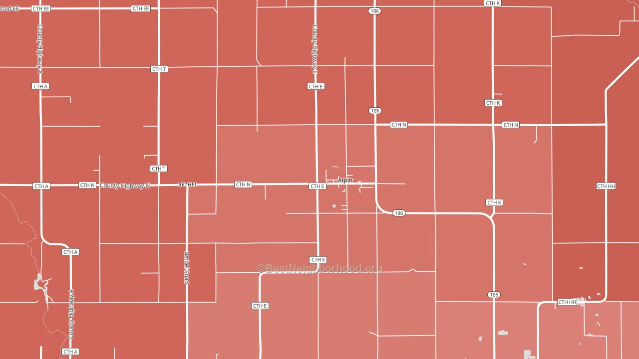 54410, WI block-group political-lean map