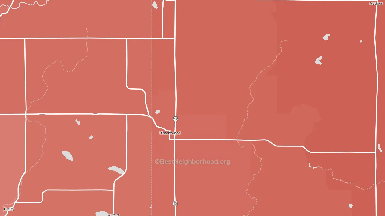 54414, WI block-group political-lean map
