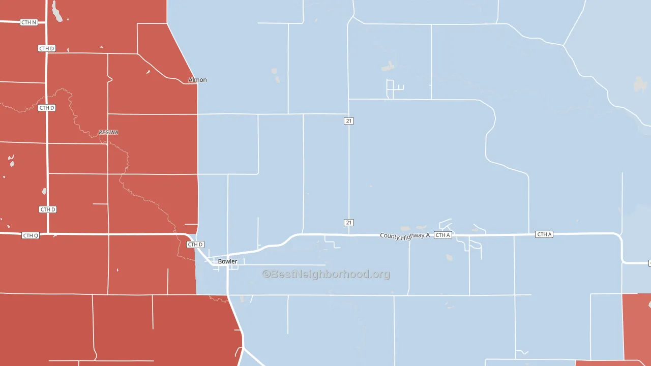 54416, WI block-group political-lean map