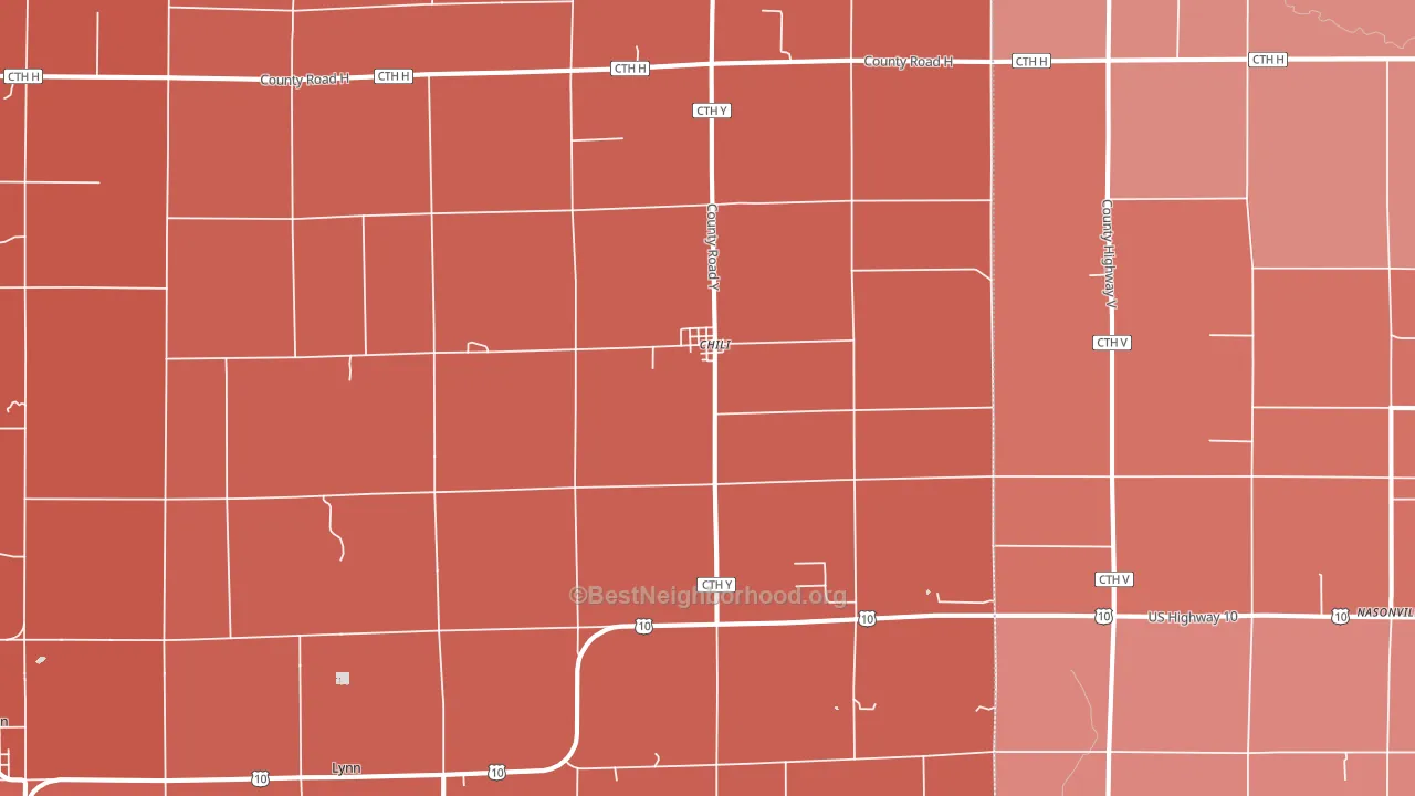 54420, WI block-group political-lean map