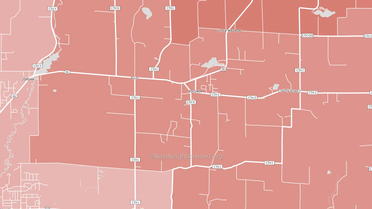 54423, WI block-group political-lean map