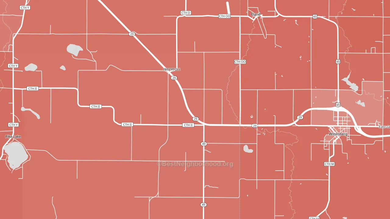 54427, WI block-group political-lean map