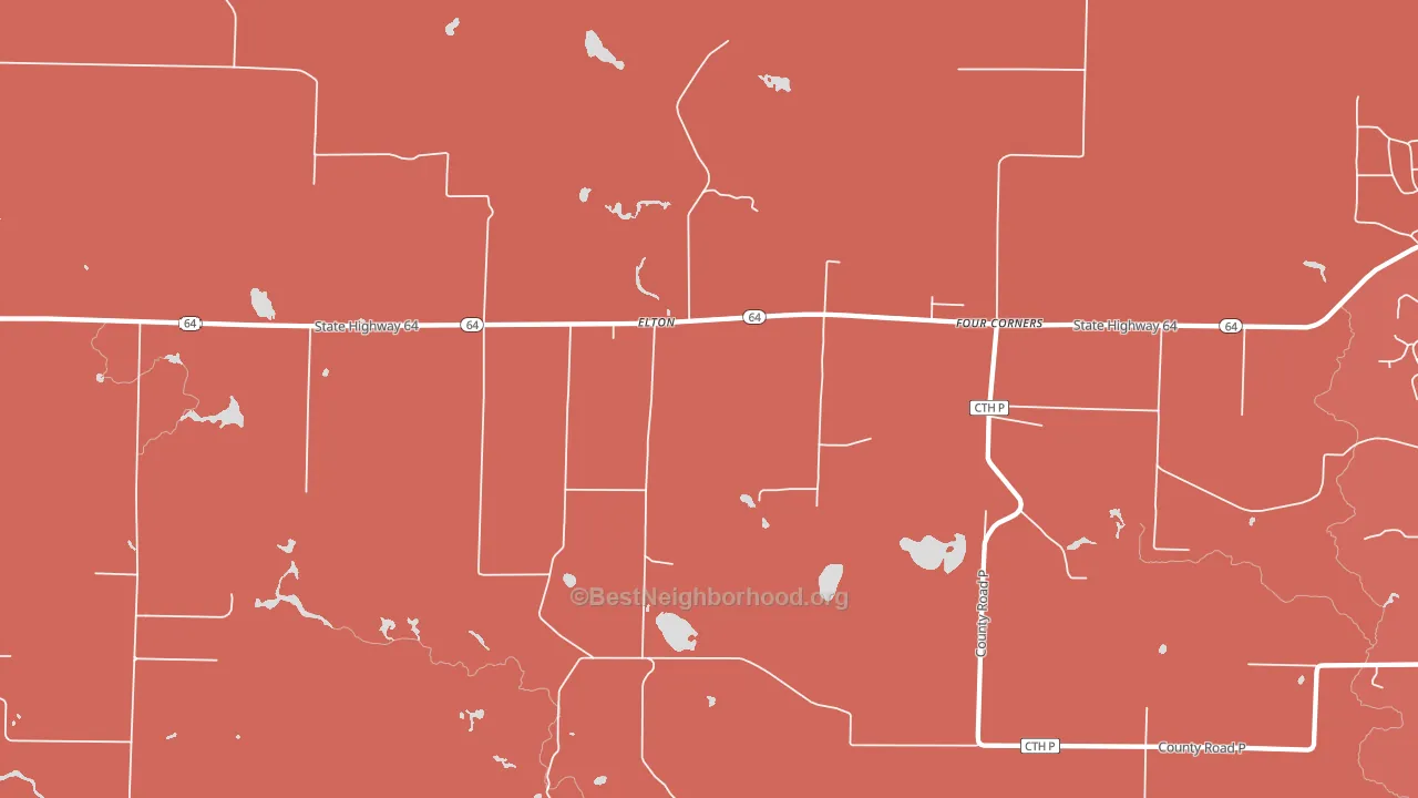 54430, WI block-group political-lean map