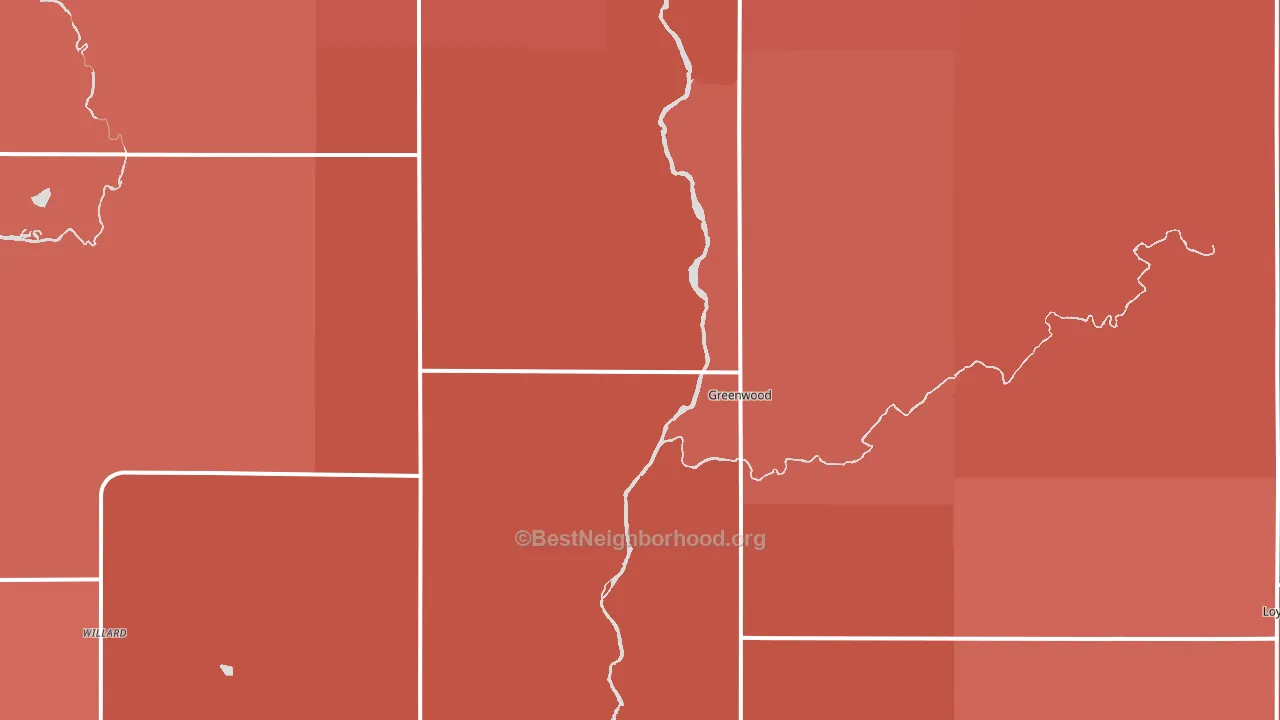 54437, WI block-group political-lean map