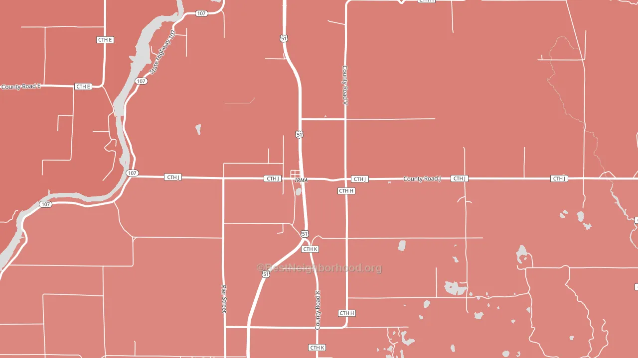 54442, WI block-group political-lean map