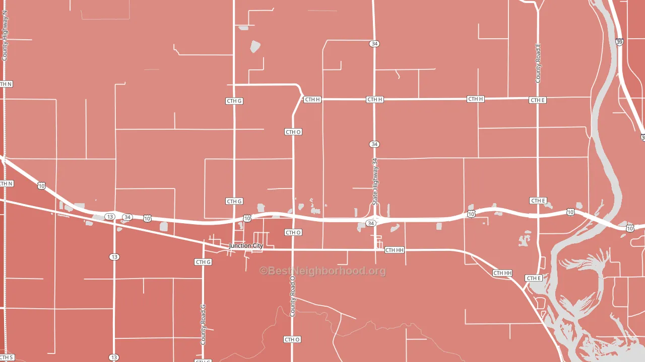 54443, WI block-group political-lean map