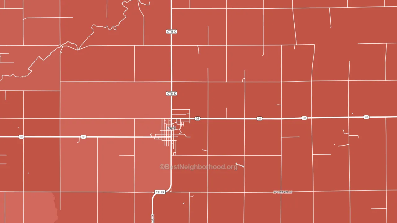 54446, WI block-group political-lean map