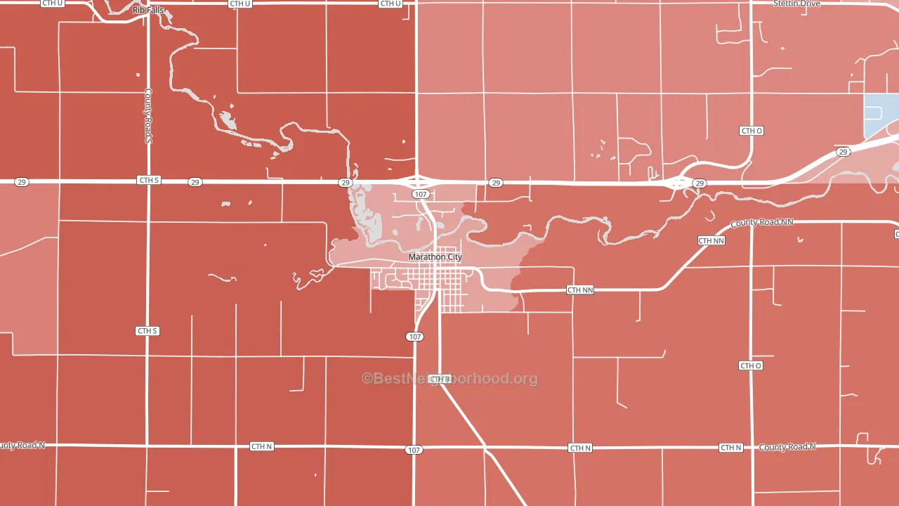 54448, WI block-group political-lean map