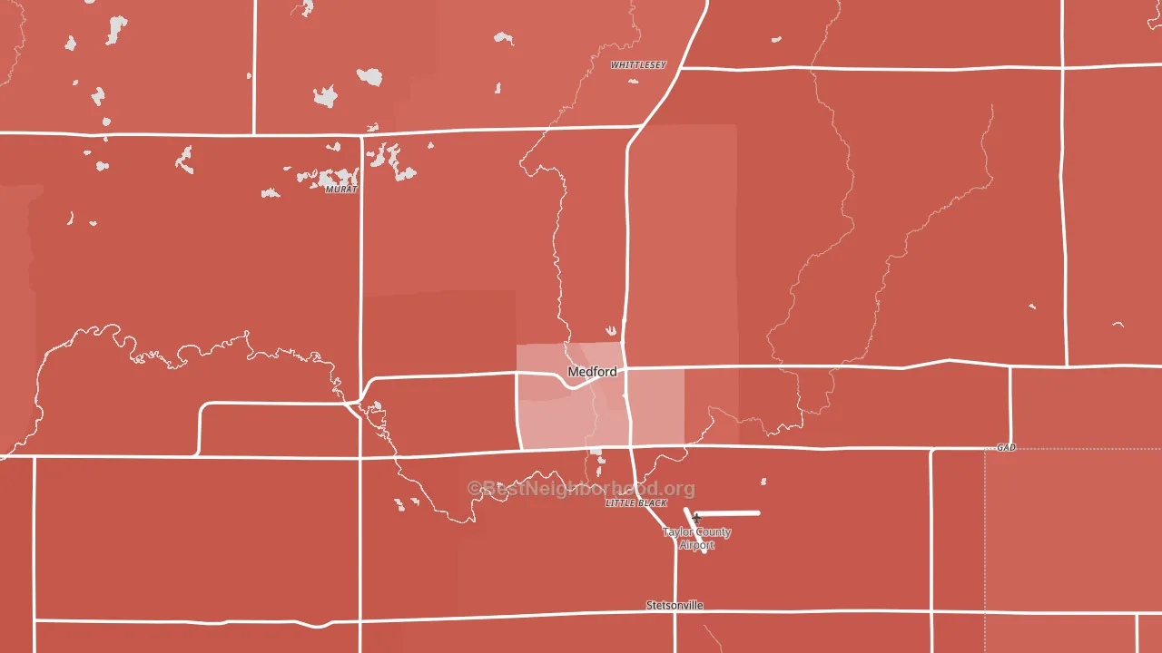 54451, WI block-group political-lean map