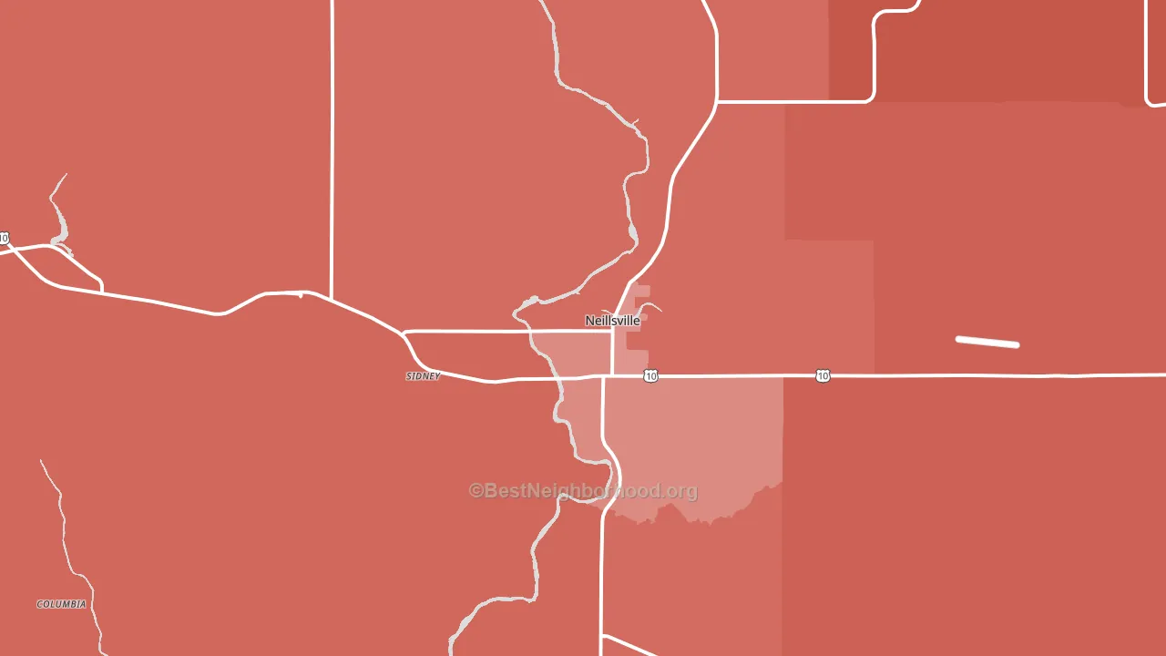 54456, WI block-group political-lean map