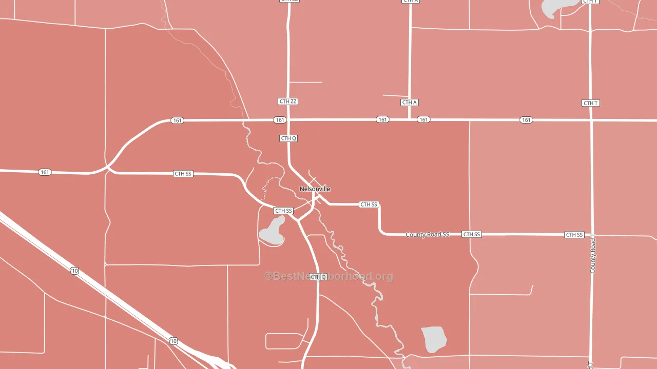 54458, WI block-group political-lean map