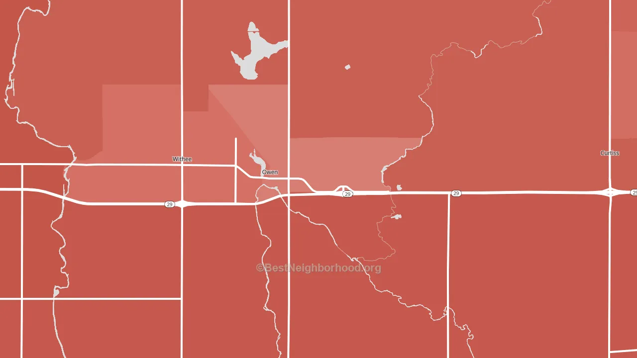 54460, WI block-group political-lean map