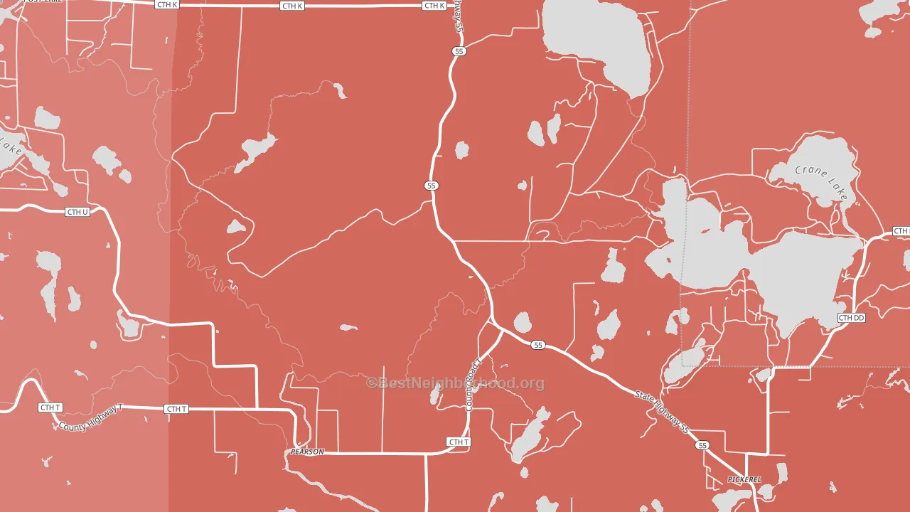 54462, WI block-group political-lean map