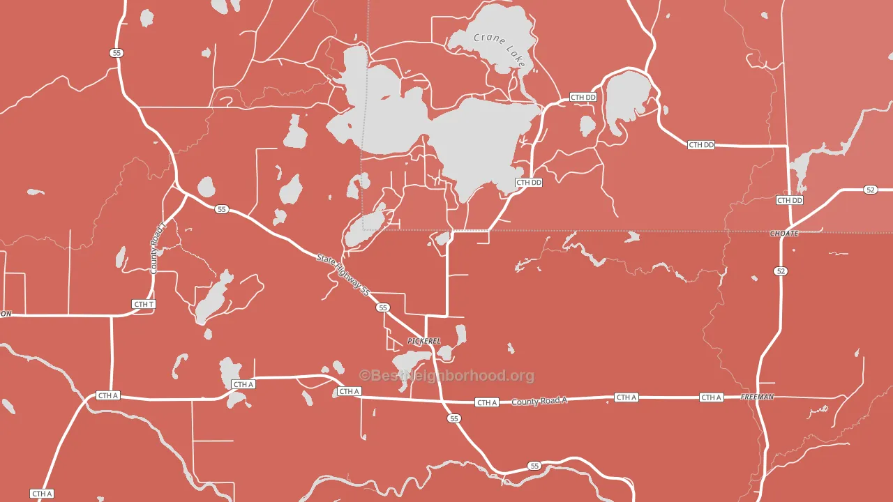 54465, WI block-group political-lean map