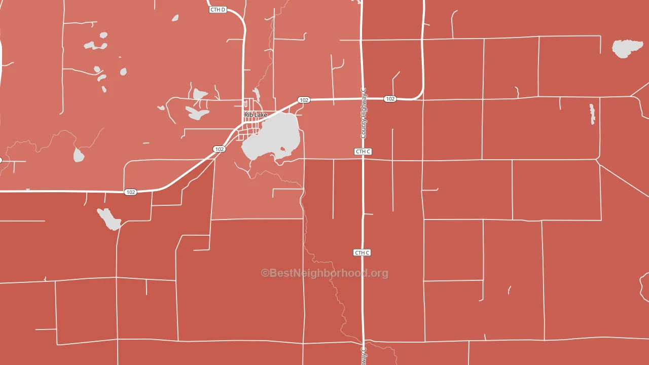 54470, WI block-group political-lean map