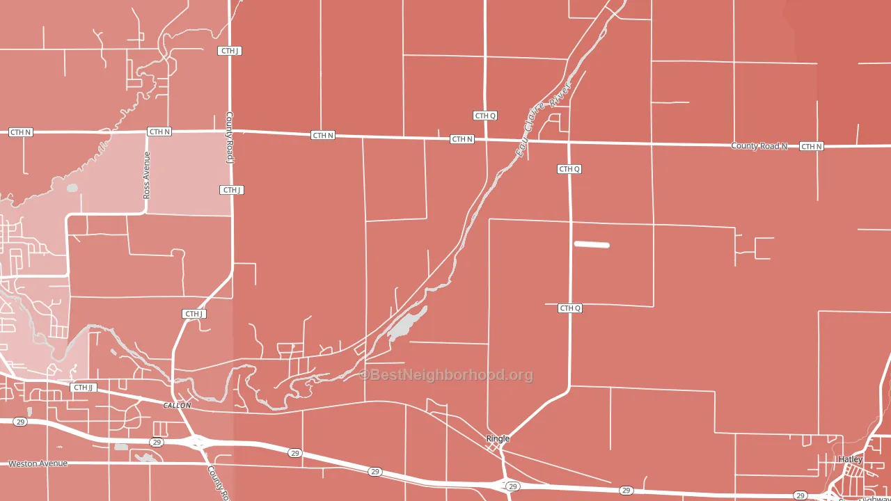 54471, WI block-group political-lean map