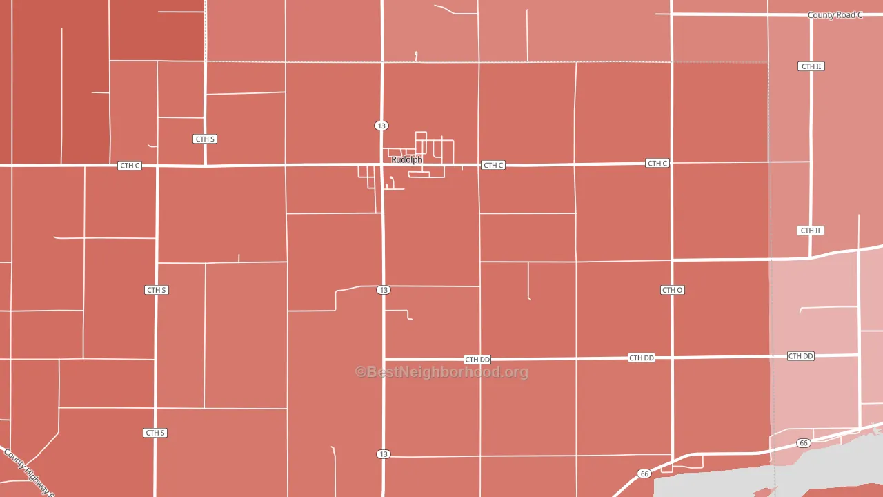 54475, WI block-group political-lean map