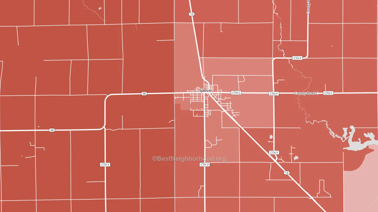 54479, WI block-group political-lean map
