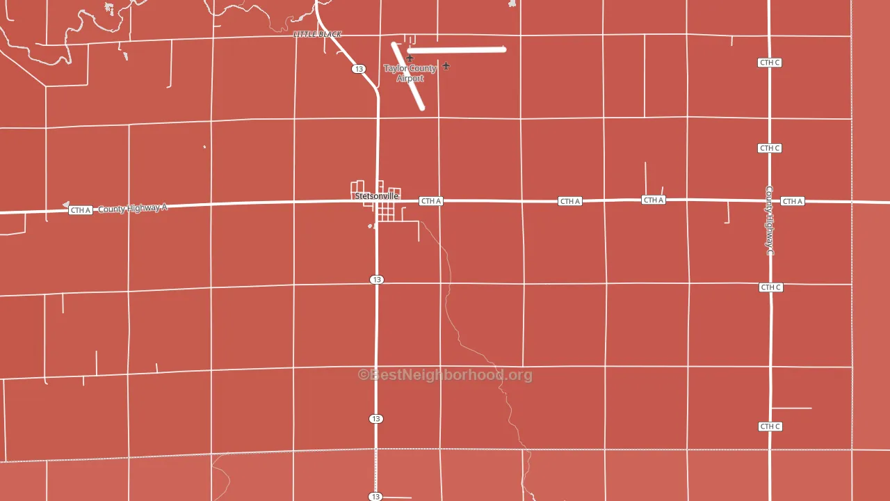 54480, WI block-group political-lean map