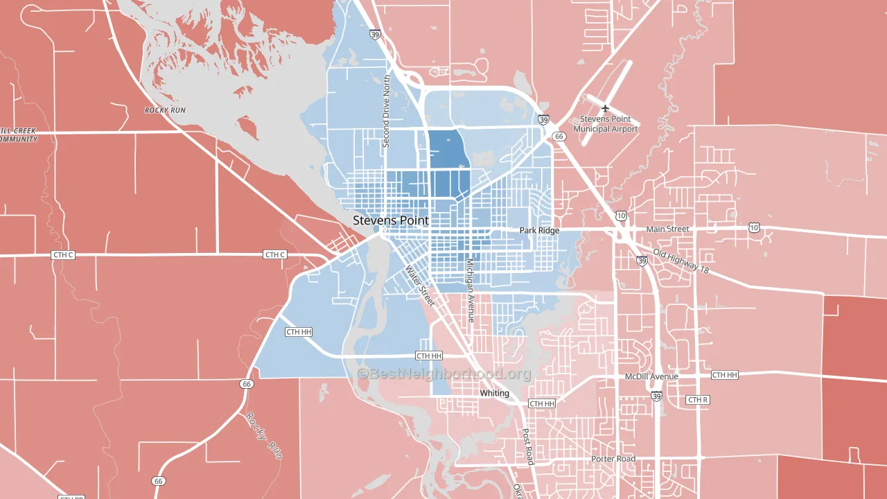 54481, WI block-group political-lean map