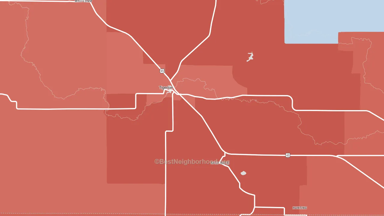 54486, WI block-group political-lean map