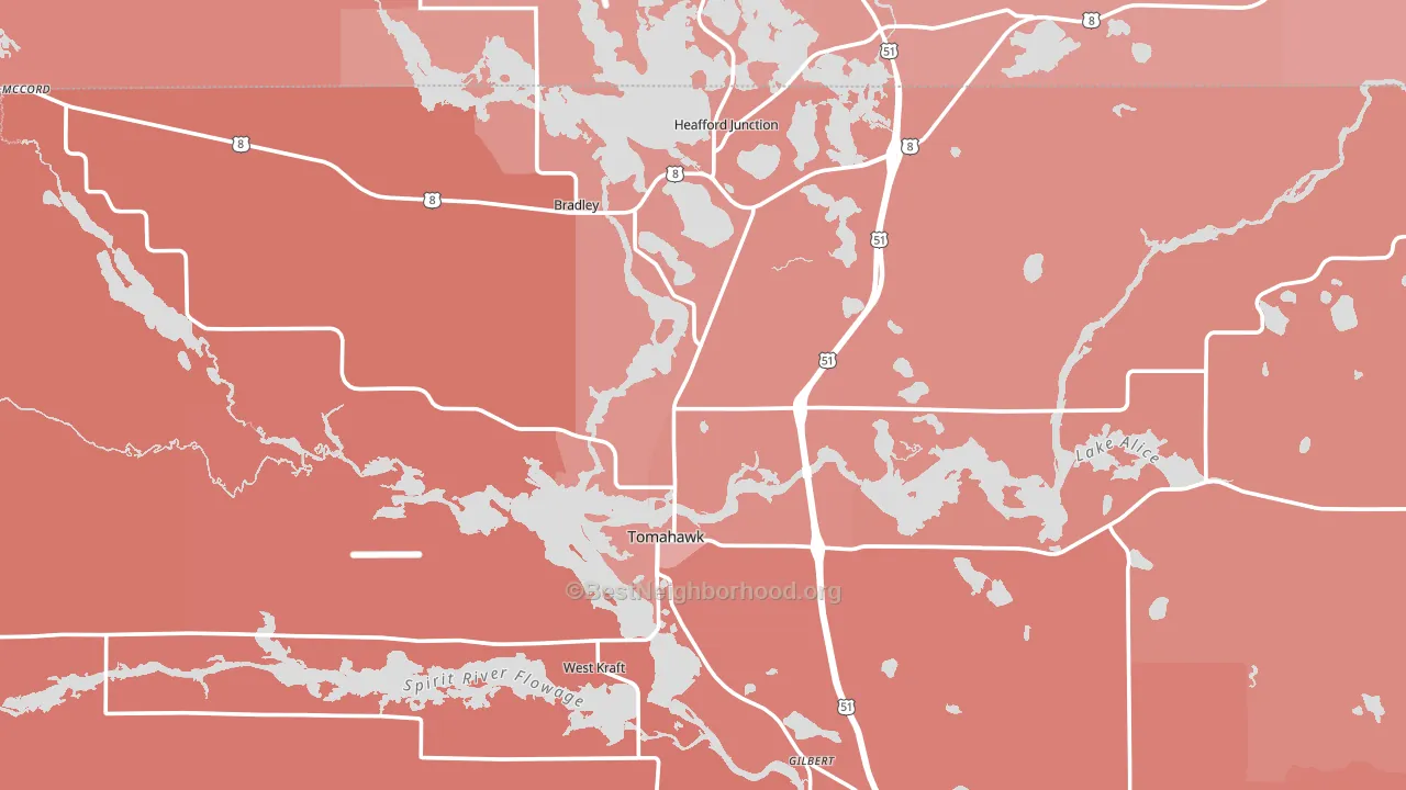 54487, WI block-group political-lean map