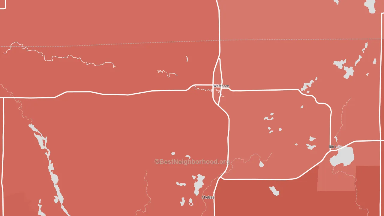 54490, WI block-group political-lean map