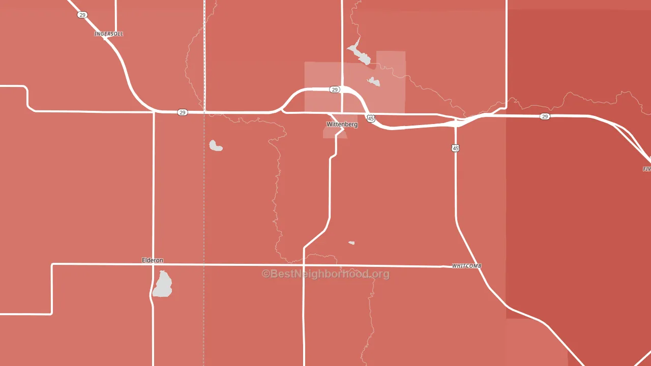 54499, WI block-group political-lean map