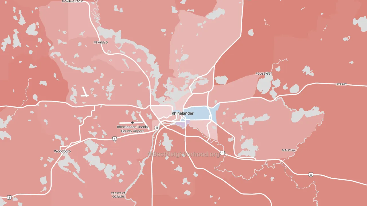 54501, WI block-group political-lean map